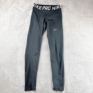 Nike Pro Tights Black Mesh Panel Dri-Fit Training Pants Women’s M
